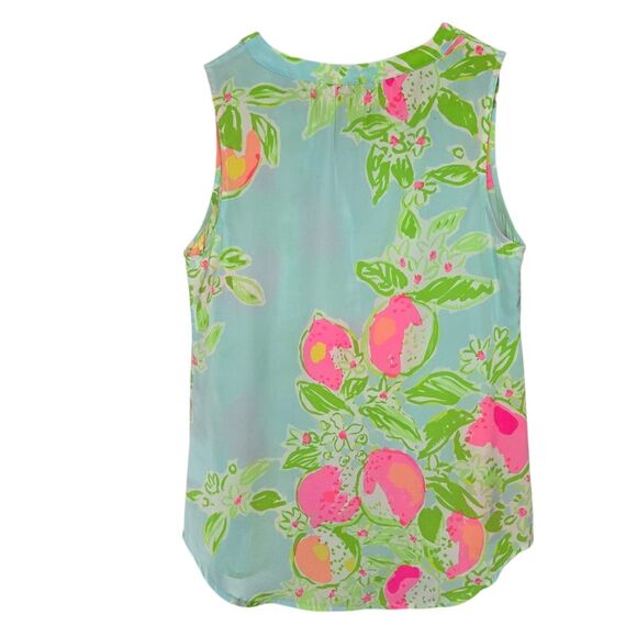Lilly Pulitzer Stacey Floral Sleeveless Top In Pink Lemonade - Picture 2 of 7
